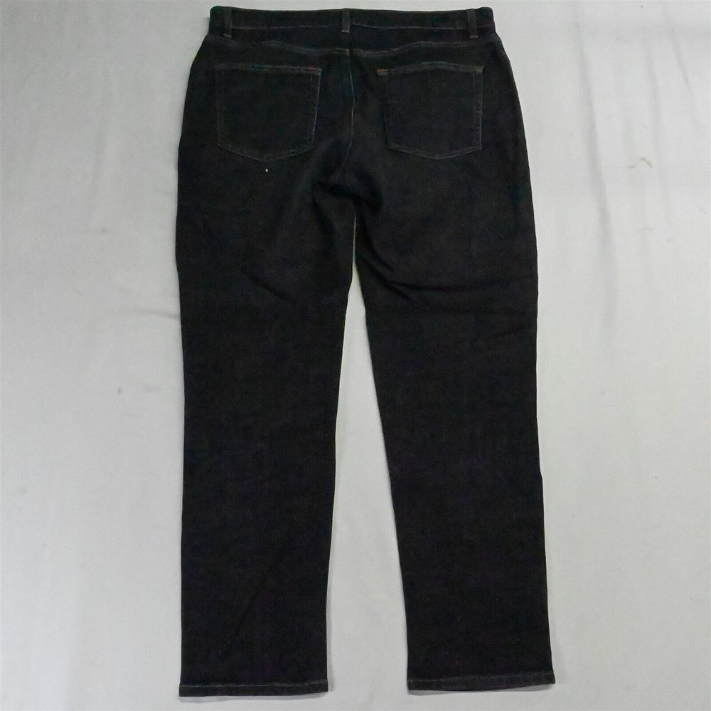 Eileen Fisher 10 Mid Rise Slim Washed Black Stretch Denim Womens Jeans - Picture 9 of 9